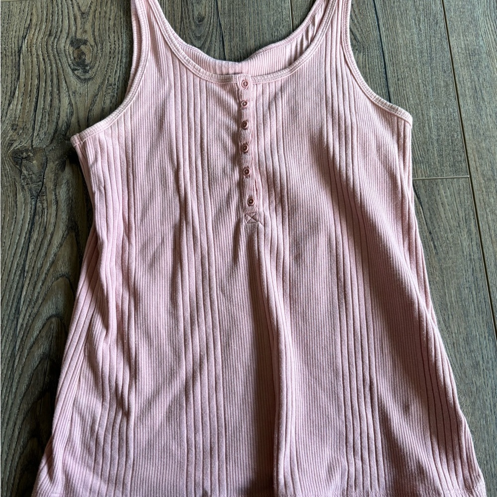 A New Day Pink Ribbed Tank Top